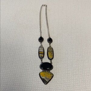 Elegant Black and Yellow Pendant Necklace
